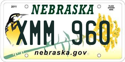 NE license plate XMM960