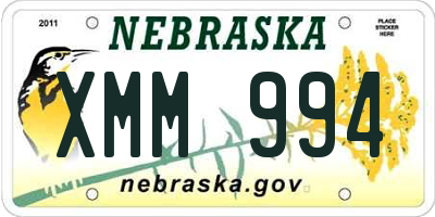 NE license plate XMM994