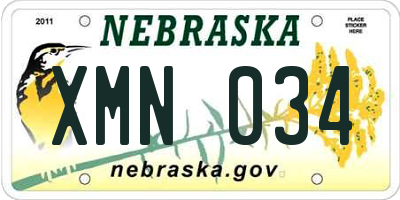 NE license plate XMN034