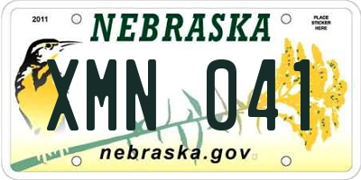 NE license plate XMN041