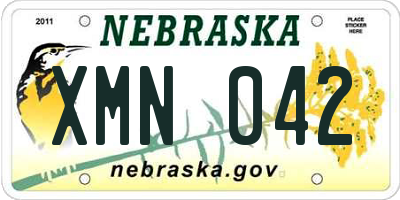 NE license plate XMN042