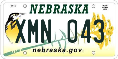 NE license plate XMN043