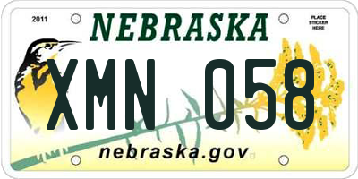 NE license plate XMN058