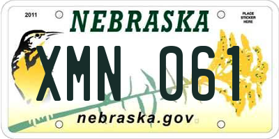 NE license plate XMN061