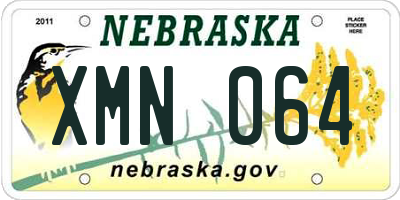 NE license plate XMN064