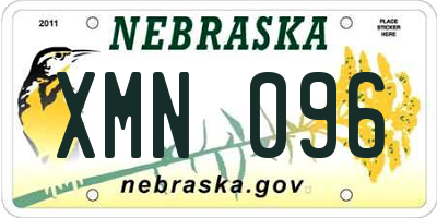 NE license plate XMN096