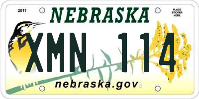 NE license plate XMN114