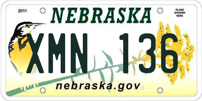 NE license plate XMN136
