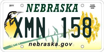 NE license plate XMN158