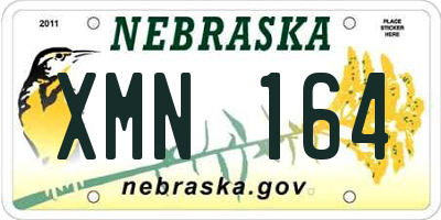 NE license plate XMN164