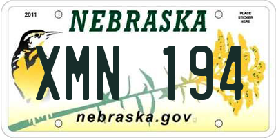 NE license plate XMN194