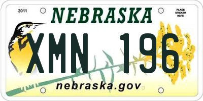 NE license plate XMN196
