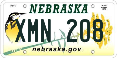 NE license plate XMN208