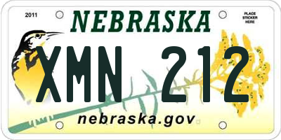NE license plate XMN212