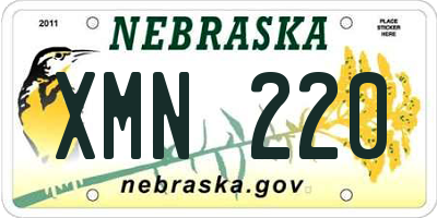 NE license plate XMN220