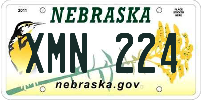 NE license plate XMN224