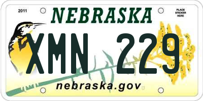 NE license plate XMN229