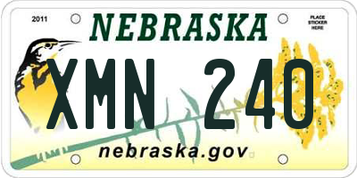 NE license plate XMN240