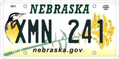 NE license plate XMN241