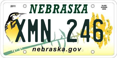 NE license plate XMN246