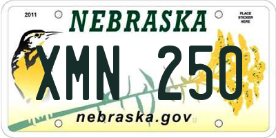 NE license plate XMN250