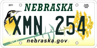 NE license plate XMN254