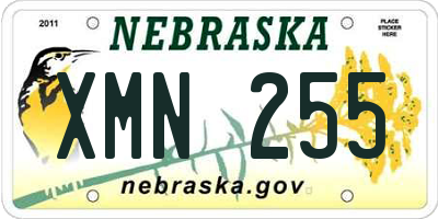 NE license plate XMN255