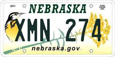 NE license plate XMN274