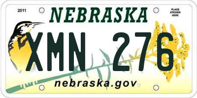 NE license plate XMN276