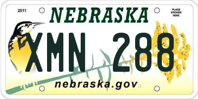 NE license plate XMN288