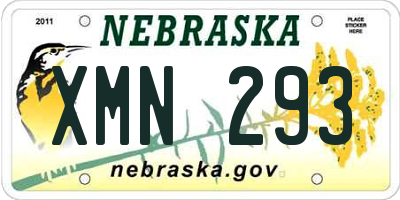 NE license plate XMN293