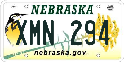 NE license plate XMN294