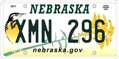 NE license plate XMN296