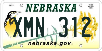 NE license plate XMN312
