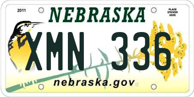 NE license plate XMN336