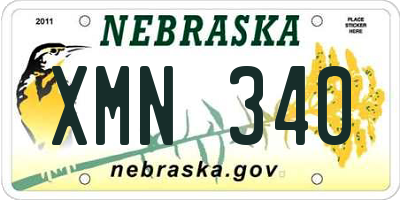 NE license plate XMN340