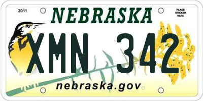 NE license plate XMN342