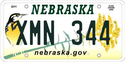 NE license plate XMN344