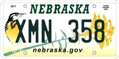 NE license plate XMN358