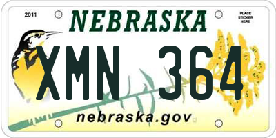 NE license plate XMN364