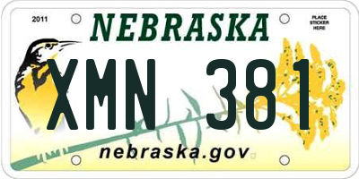 NE license plate XMN381