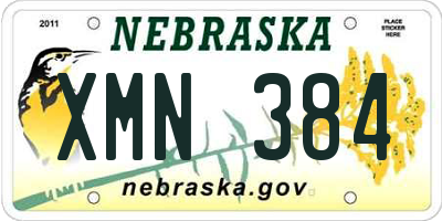 NE license plate XMN384
