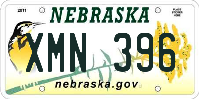 NE license plate XMN396