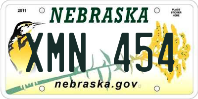 NE license plate XMN454