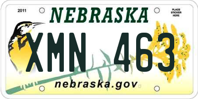 NE license plate XMN463