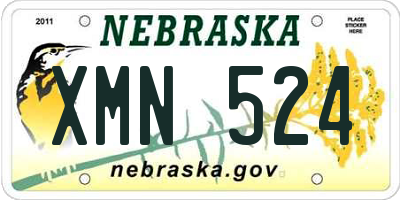 NE license plate XMN524