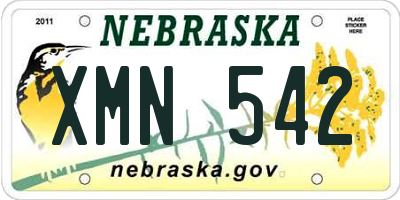 NE license plate XMN542