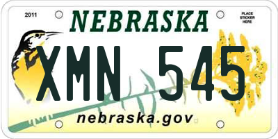 NE license plate XMN545