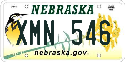 NE license plate XMN546