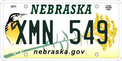NE license plate XMN549